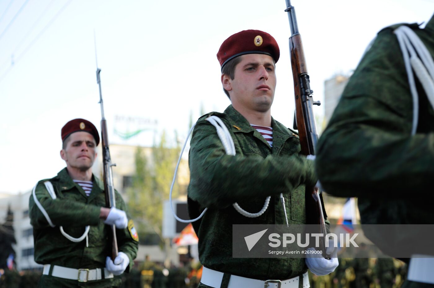 Victory Day parade rehearsal in Donetsk