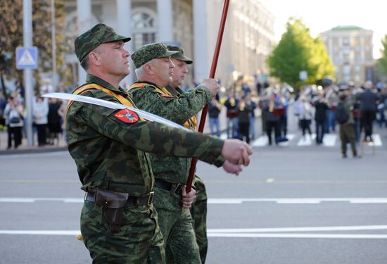 Victory Day parade rehearsal in Donetsk