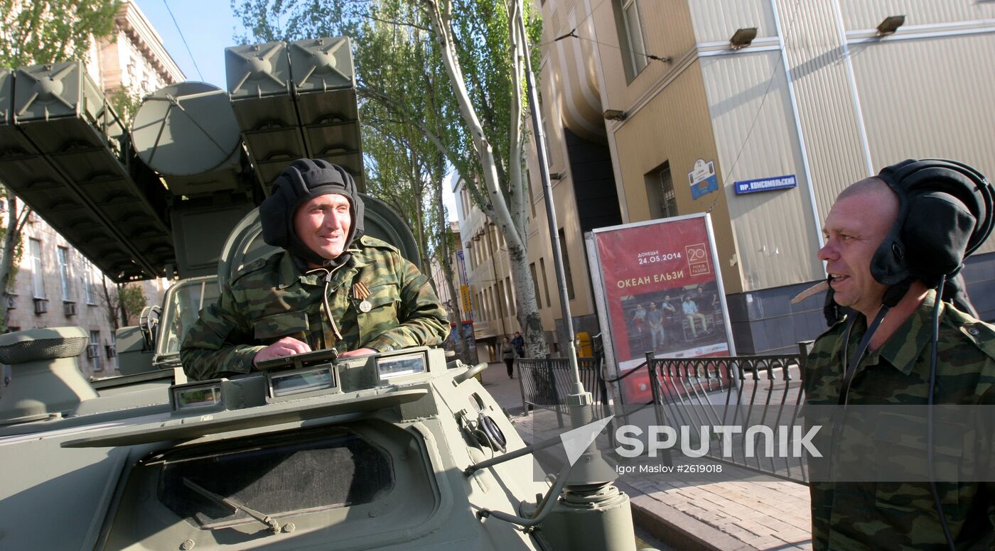 Victory Day parade rehearsal in Donetsk