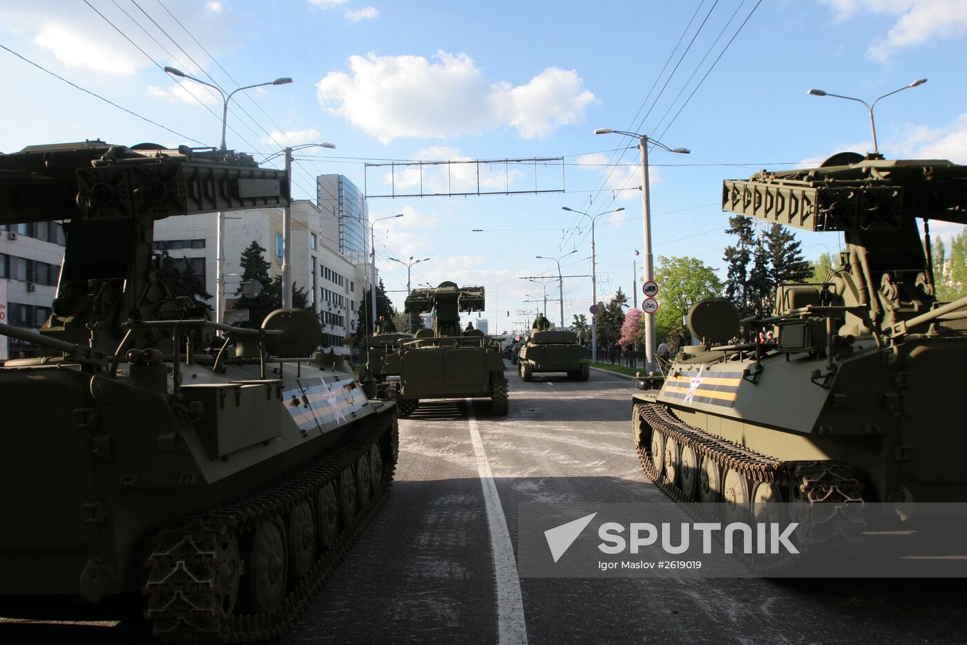 Victory Day parade rehearsal in Donetsk