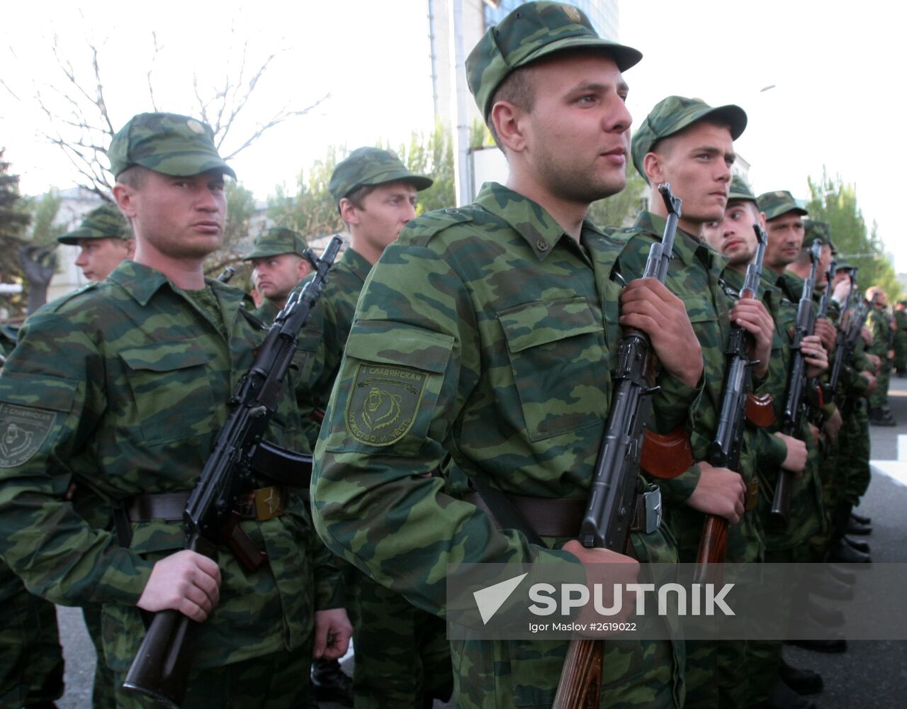 Victory Day parade rehearsal in Donetsk