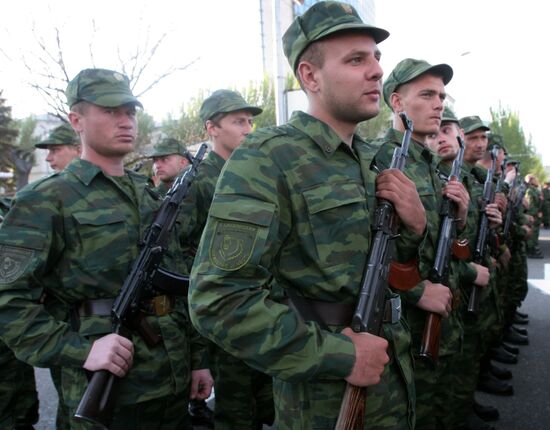 Victory Day parade rehearsal in Donetsk