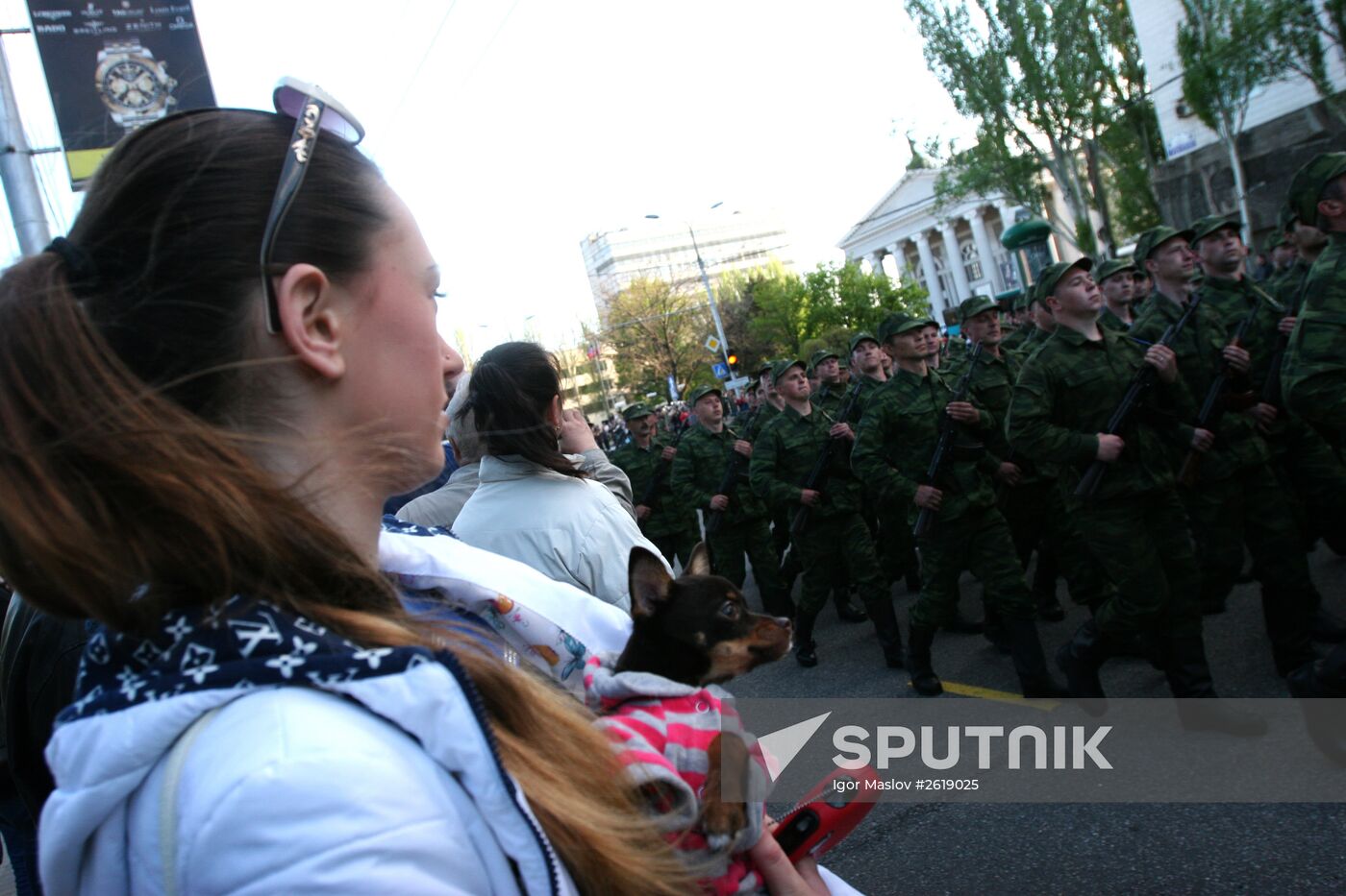 Victory Day parade rehearsal in Donetsk