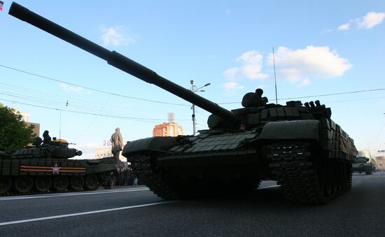 Victory Day parade rehearsal in Donetsk