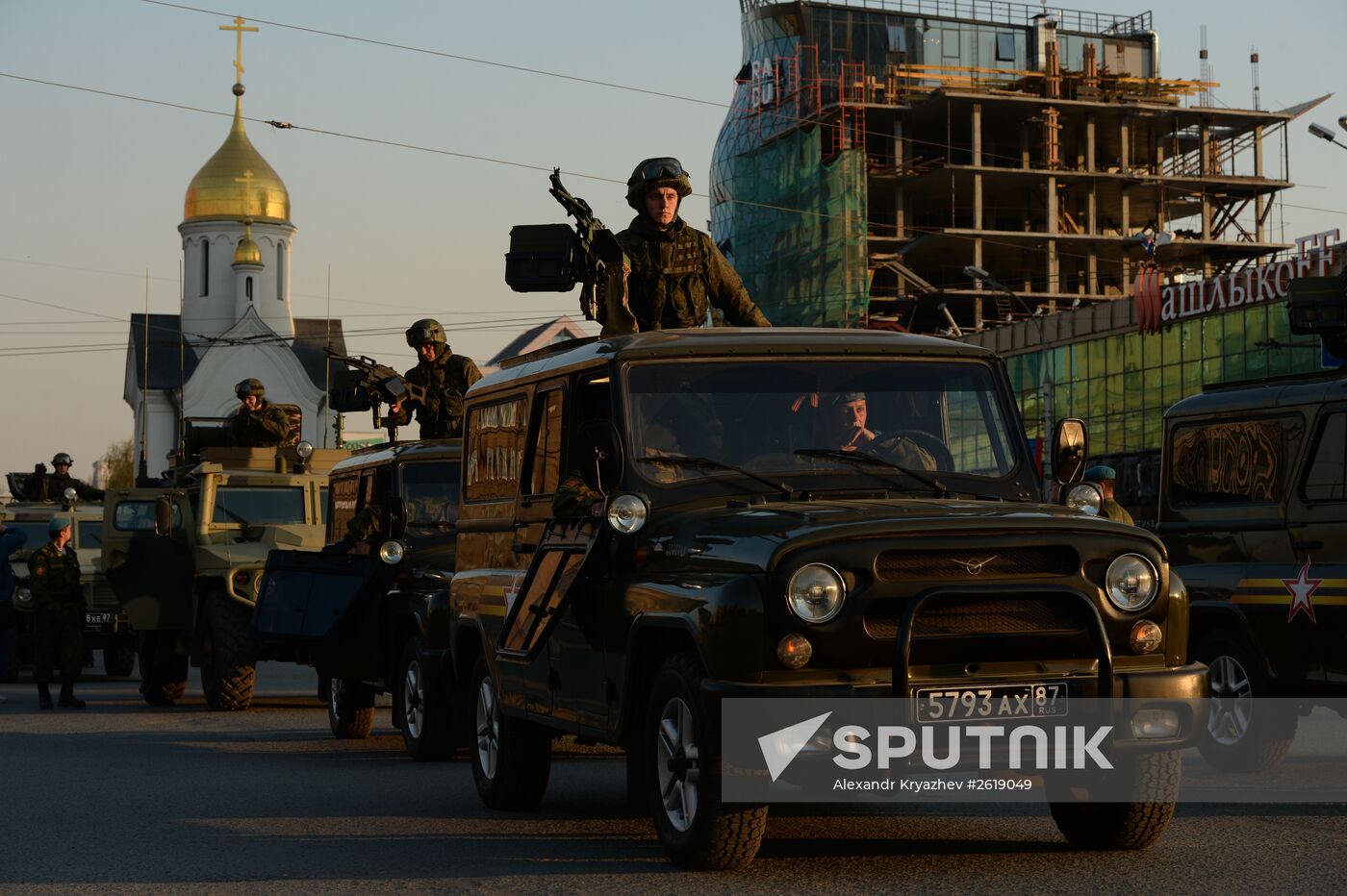 Victory Day parade rehearsal in Novosibirsk