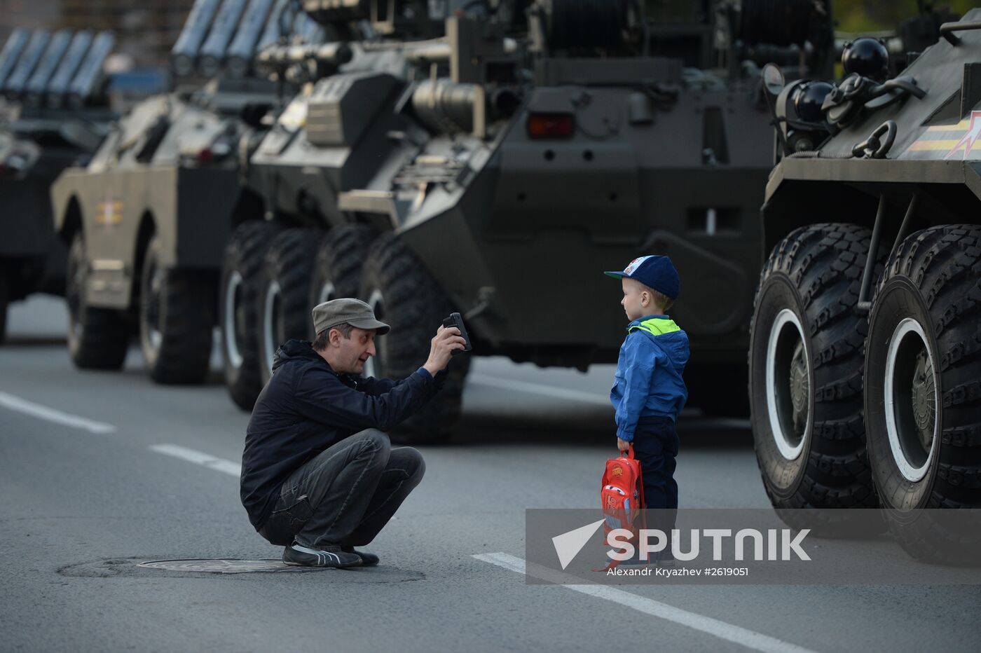 Victory Day parade rehearsal in Novosibirsk