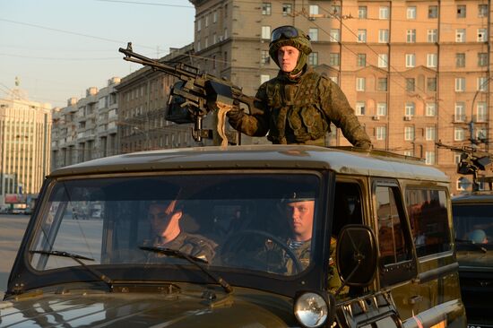 Victory Day parade rehearsal in Novosibirsk