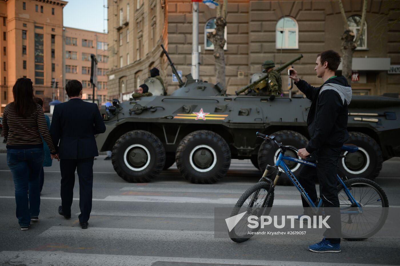 Victory Day parade rehearsal in Novosibirsk