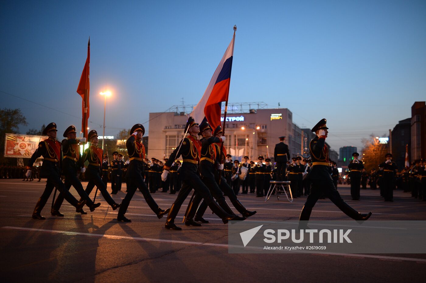 Victory Day parade rehearsal in Novosibirsk