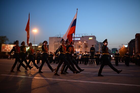 Victory Day parade rehearsal in Novosibirsk