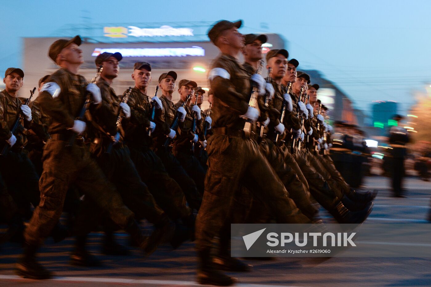 Victory Day parade rehearsal in Novosibirsk