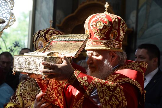 Patriarch holds service in honor of Saint George the Martyr