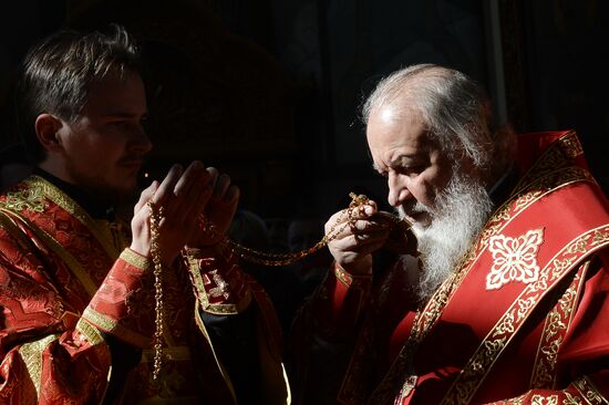 Patriarch holds service in honor of Saint George the Martyr