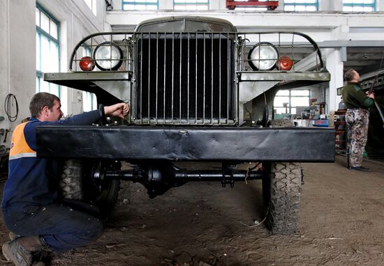 A BM-13 Katyusha multiple launch rocket system