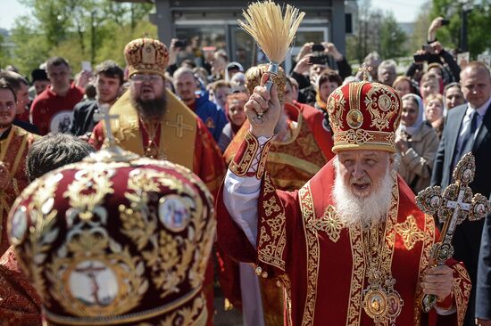 Patriarch holds service in honor of Saint George the Martyr