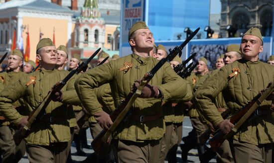 Final rehearsal of military parade to mark 70th anniversary of Victory in 1941-1945 Great Patriotic War