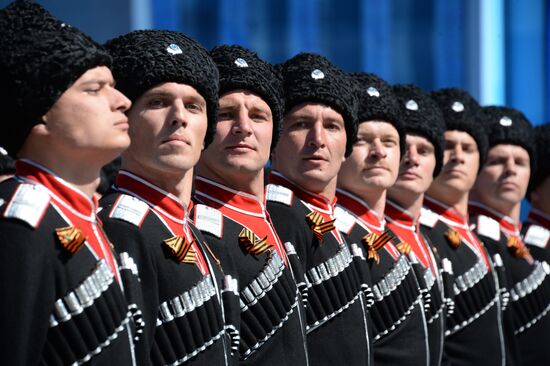 Final rehearsal of military parade to mark 70th anniversary of Victory in 1941-1945 Great Patriotic War