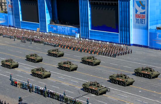 Final rehearsal of military parade to mark 70th anniversary of Victory in 1941-1945 Great Patriotic War