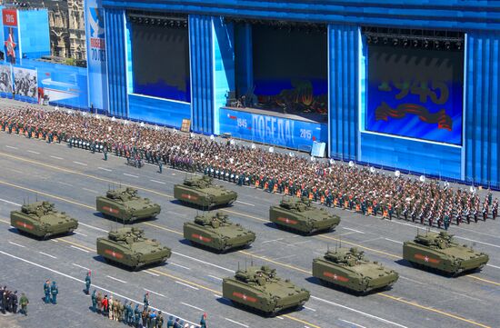 Final rehearsal of military parade to mark 70th anniversary of Victory in 1941-1945 Great Patriotic War