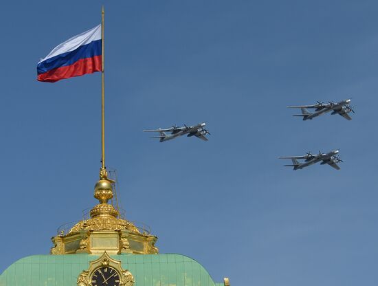 Final rehearsal of military parade to mark 70th anniversary of Victory in 1941-1945 Great Patriotic War