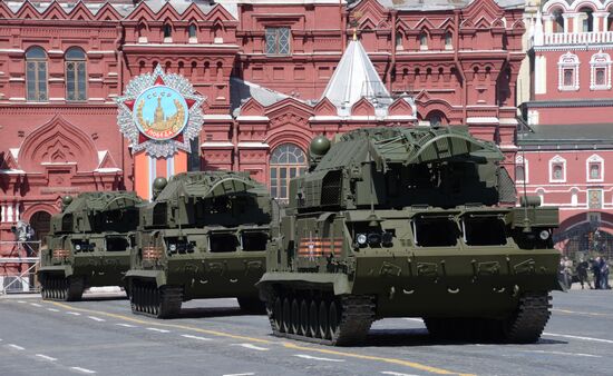 Final rehearsal of military parade to mark 70th anniversary of Victory in 1941-1945 Great Patriotic War