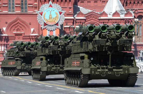 Final rehearsal of military parade to mark 70th anniversary of Victory in 1941-1945 Great Patriotic War