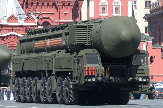 Final rehearsal of military parade to mark 70th anniversary of Victory in 1941-1945 Great Patriotic War