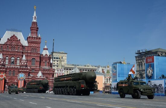 Final rehearsal of military parade to mark 70th anniversary of Victory in 1941-1945 Great Patriotic War