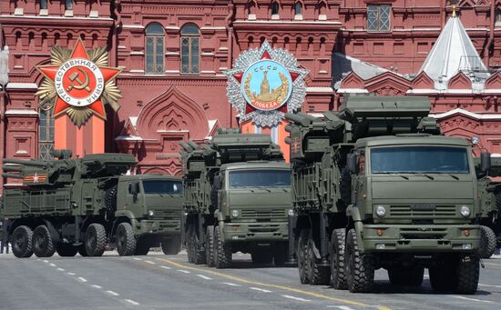 Final rehearsal of military parade to mark 70th anniversary of Victory in 1941-1945 Great Patriotic War