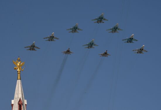 Final rehearsal of military parade to mark 70th anniversary of Victory in 1941-1945 Great Patriotic War