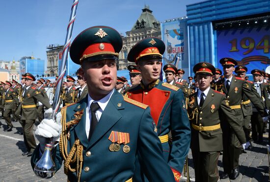 Final rehearsal of military parade to mark 70th anniversary of Victory in 1941-1945 Great Patriotic War