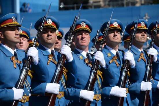 Final rehearsal of military parade to mark 70th anniversary of Victory in 1941-1945 Great Patriotic War