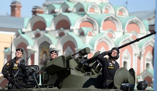 Final rehearsal of military parade to mark 70th anniversary of Victory in 1941-1945 Great Patriotic War