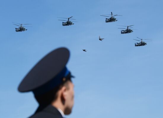 Final rehearsal of military parade to mark 70th anniversary of Victory in 1941-1945 Great Patriotic War