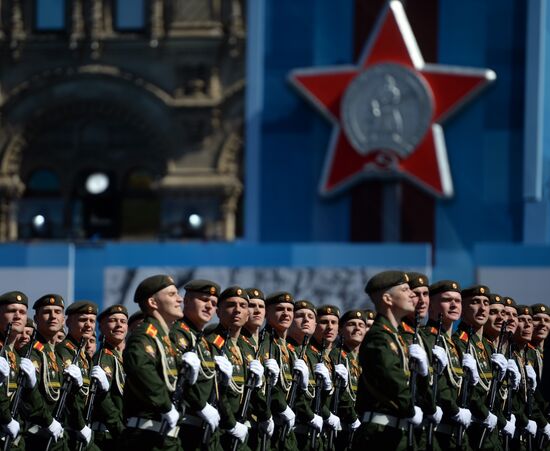 Final rehearsal of military parade to mark 70th anniversary of Victory in 1941-1945 Great Patriotic War