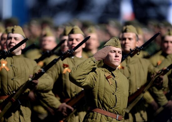 Final rehearsal of military parade to mark 70th anniversary of Victory in 1941-1945 Great Patriotic War