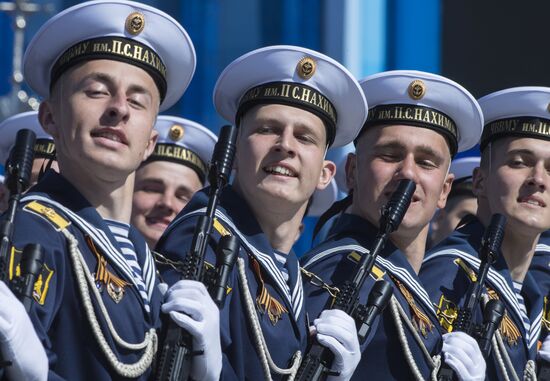 Final rehearsal of military parade to mark 70th anniversary of Victory in 1941-1945 Great Patriotic War