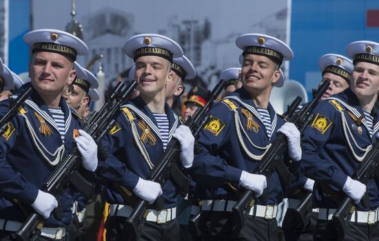 Final rehearsal of military parade to mark 70th anniversary of Victory in 1941-1945 Great Patriotic War