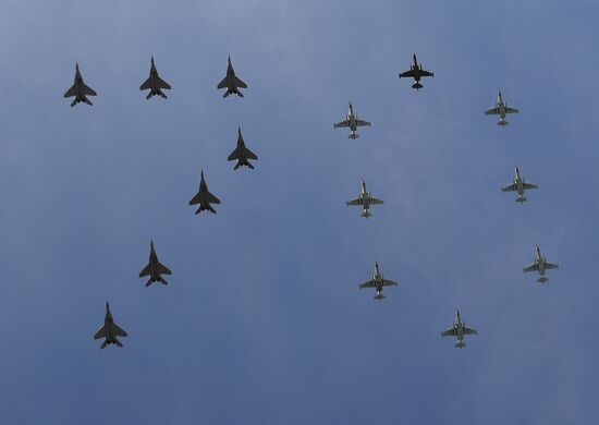 Final rehearsal of military parade to mark 70th anniversary of Victory in 1941-1945 Great Patriotic War