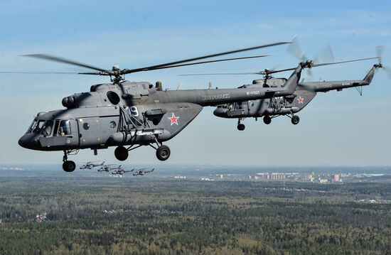 Final rehearsal of military parade to mark 70th anniversary of Victory in 1941-1945 Great Patriotic War