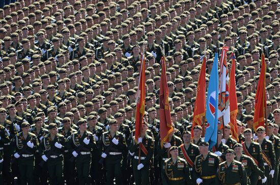 Final rehearsal of military parade to mark 70th anniversary of Victory in 1941-1945 Great Patriotic War