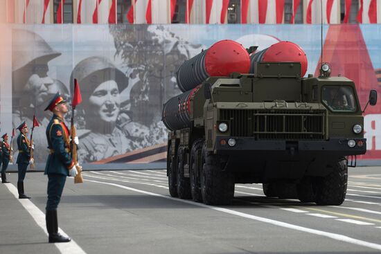 Final rehearsal of military parade to mark 70th anniversary of Victory in 1941-1945 Great Patriotic War in St.Petersburg