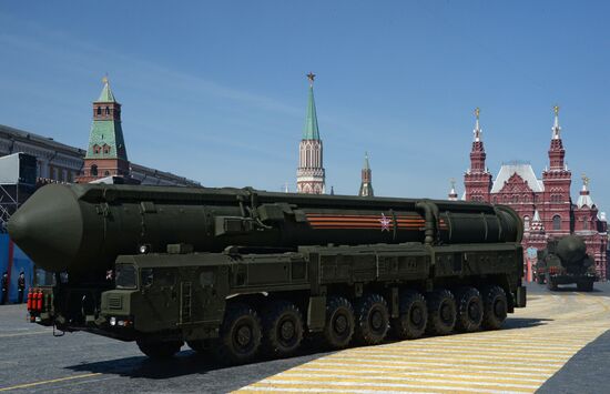 Final rehearsal of military parade to mark 70th anniversary of Victory in 1941-1945 Great Patriotic War