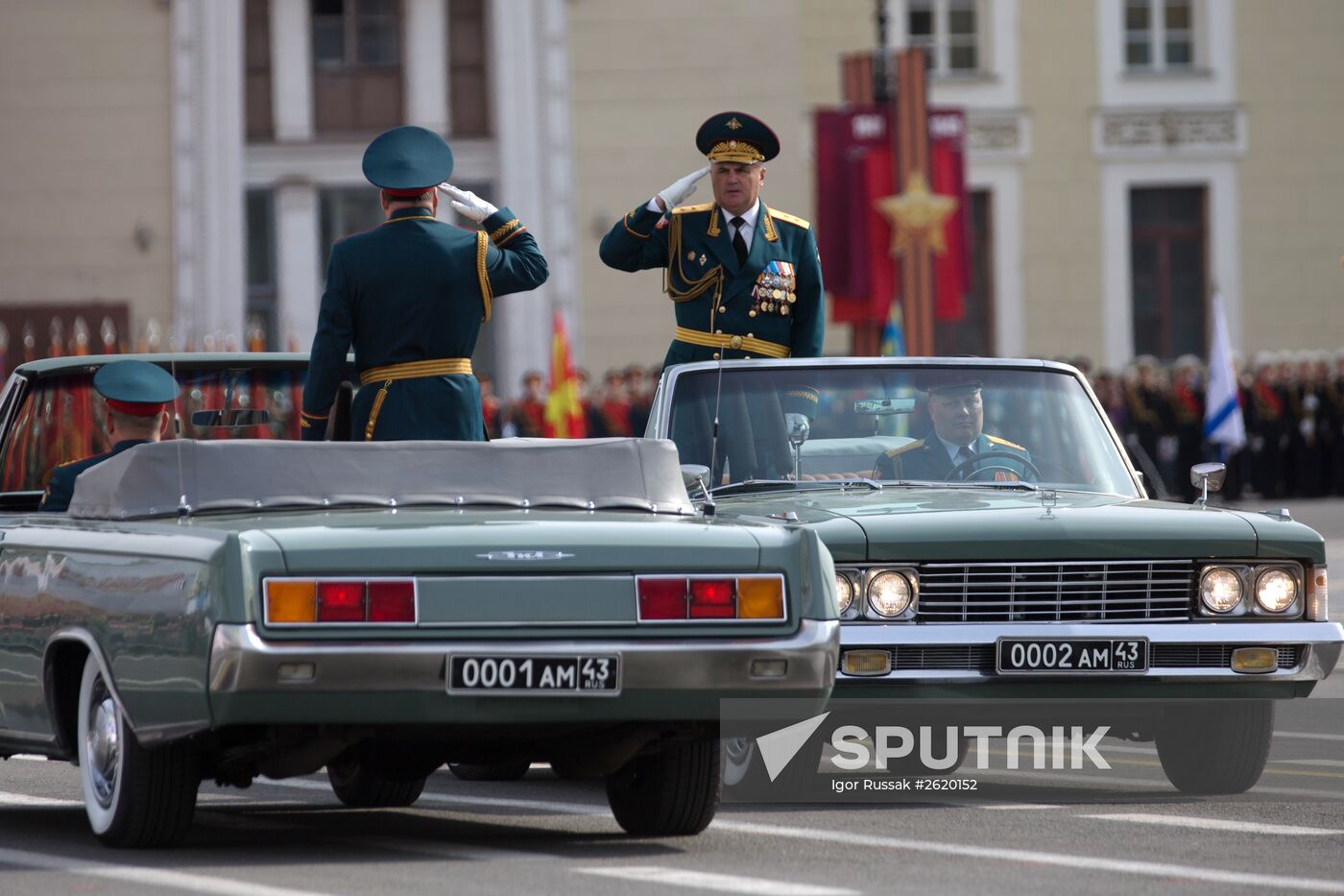 Final rehearsal of military parade to mark 70th anniversary of Victory in 1941-1945 Great Patriotic War in St.Petersburg