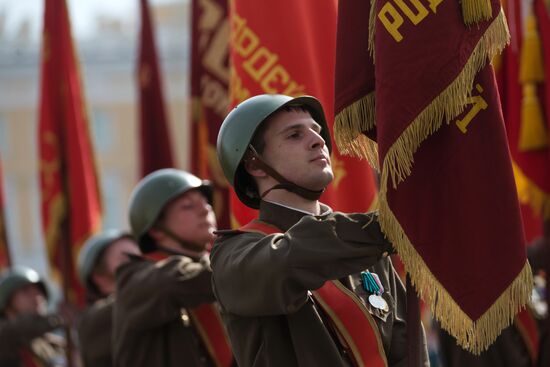 Final rehearsal of military parade to mark 70th anniversary of Victory in 1941-1945 Great Patriotic War in St. Petersburg