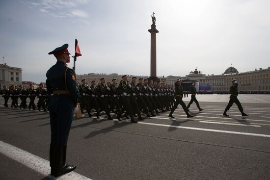 Final rehearsal of military parade to mark 70th anniversary of Victory in 1941-1945 Great Patriotic War in St. Petersburg