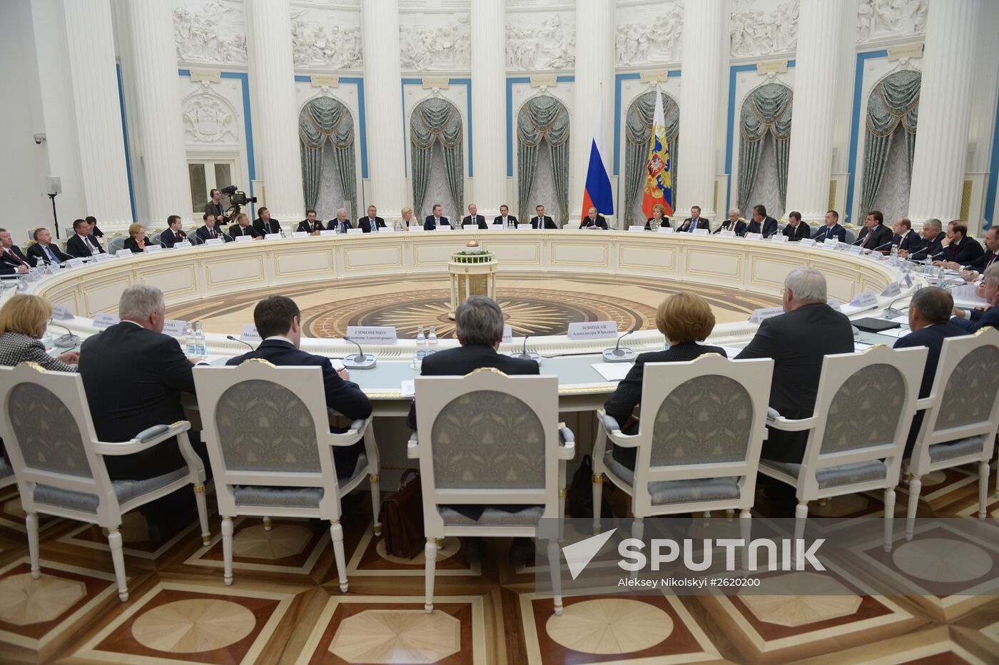 Russian President Vladimir Putin chairs meeting of commission on implementation of presidential executive orders of May 7, 2012
