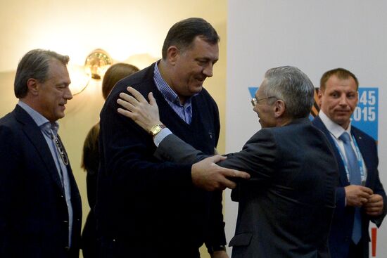 Milorad Dodik, President of Republika Srpska of Bosnia and Herzegovina, arrives in Moscow