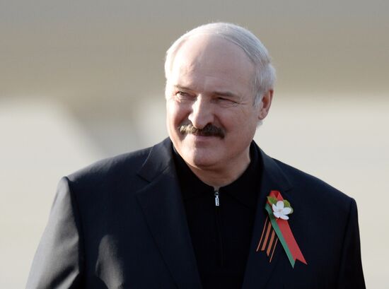 President of Belarus Alexander Lukashenko arrives in Moscow