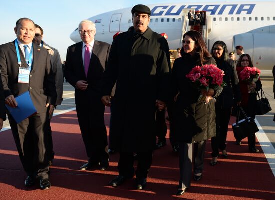 Venezuelan President Nicolas Maduro arrives in Moscow